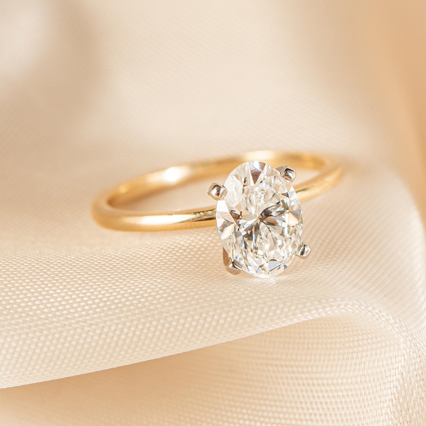 1.5 ct Oval Yellow Gold Solitaire