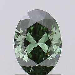 0.72ct Oval Lab Grown Diamond (Colour Fancy Vivid Green, Clarity VS1, IGI Certified)