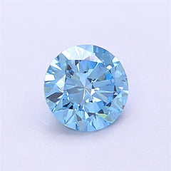 0.72ct Round Lab Grown Diamond (Colour Fancy Vivid Blue, Clarity VVS2, Cut EX, IGI Certified)