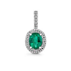 Ellipse Emerald & Diamond Pendant