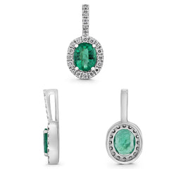 Ellipse Emerald & Diamond Pendant