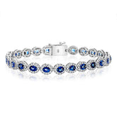 Ellipse Oval Sapphire & Diamond Bracelet
