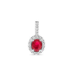 Ellipse Ruby & Diamond Pendant