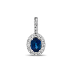 Ellipse Sapphire & Diamond Pendant