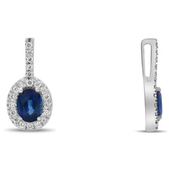 Ellipse Sapphire & Diamond Pendant