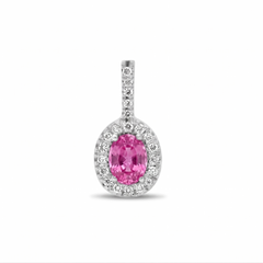 Ellipse Sapphire & Diamond Pendant