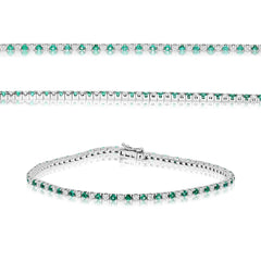 Evert Emerald & Diamond Tennis Bracelet 2 CTW