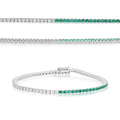 Evert Half Emerald & Diamond Tennis Bracelet 2.25 CTW