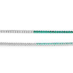 Evert Half Emerald & Diamond Tennis Bracelet 2.25 CTW