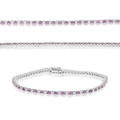 Evert Pink Sapphire & Diamond Tennis Bracelet 2 CTW