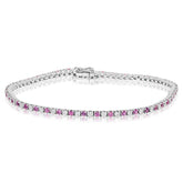 Evert Pink Sapphire & Diamond Tennis Bracelet 2 CTW