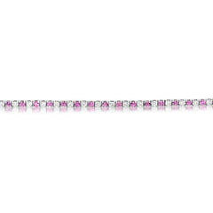 Evert Pink Sapphire & Diamond Tennis Bracelet 2 CTW