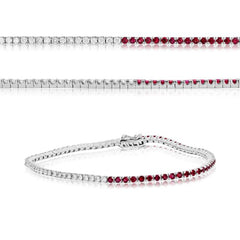Evert Half Ruby & Diamond Tennis Bracelet 2.25 CTW