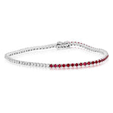 Evert Half Ruby & Diamond Tennis Bracelet 2.25 CTW