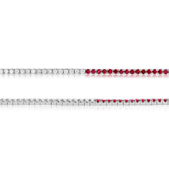Evert Half Ruby & Diamond Tennis Bracelet 2.25 CTW
