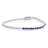 Evert Half Sapphire & Diamond Tennis Bracelet 2 CTW