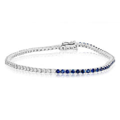 Evert Half Sapphire & Diamond Tennis Bracelet 2 CTW