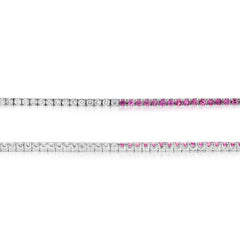 Evert Half Pink Sapphire & Diamond Tennis Bracelet 2.25 CTW