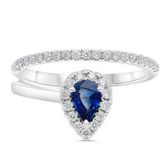 Goutte Sapphire & Diamond Ring