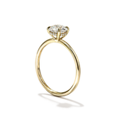 18K Yellow Gold Round Hidden Halo Pave Engagement Ring