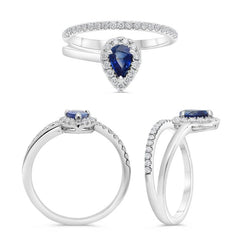 Goutte Sapphire & Diamond Ring