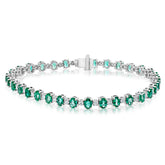Oval Emerald & Diamond Bracelet