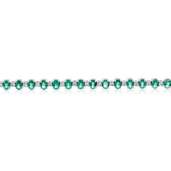 Oval Emerald & Diamond Bracelet