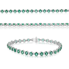 Oval Emerald & Diamond Bracelet
