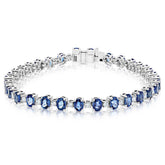 Oval Sapphire & Diamond Bracelet