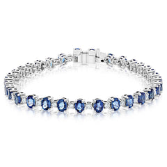 Oval Sapphire & Diamond Bracelet