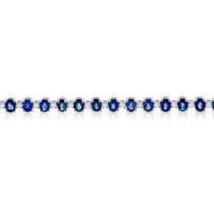 Oval Sapphire & Diamond Bracelet