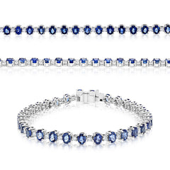 Oval Sapphire & Diamond Bracelet