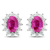 Vivide Halo Pink Sapphire Earrings