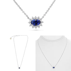 Vivide Sapphire & Diamond Necklace