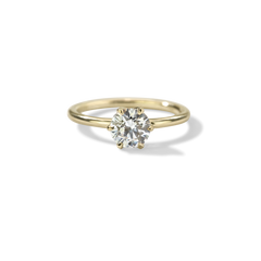 18K Yellow Gold Chispa Round Engagement Ring