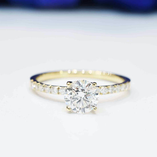 1 ct Yellow Gold Pavé Engagement Ring