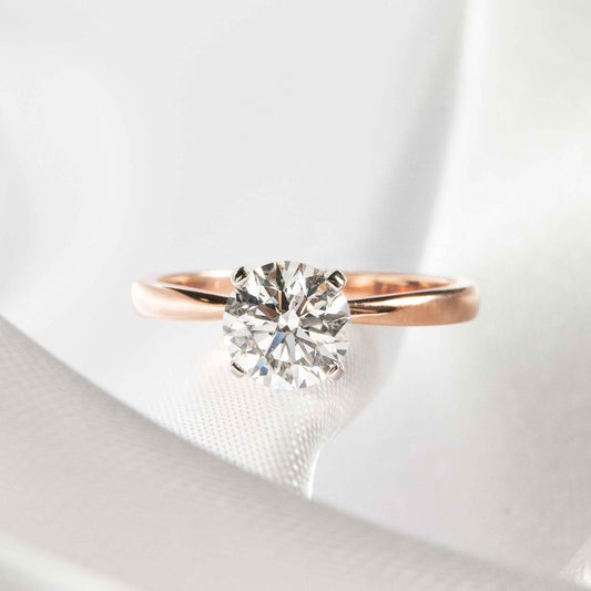 1.30 CT Rose Gold Ribbon Solitaire Ring
