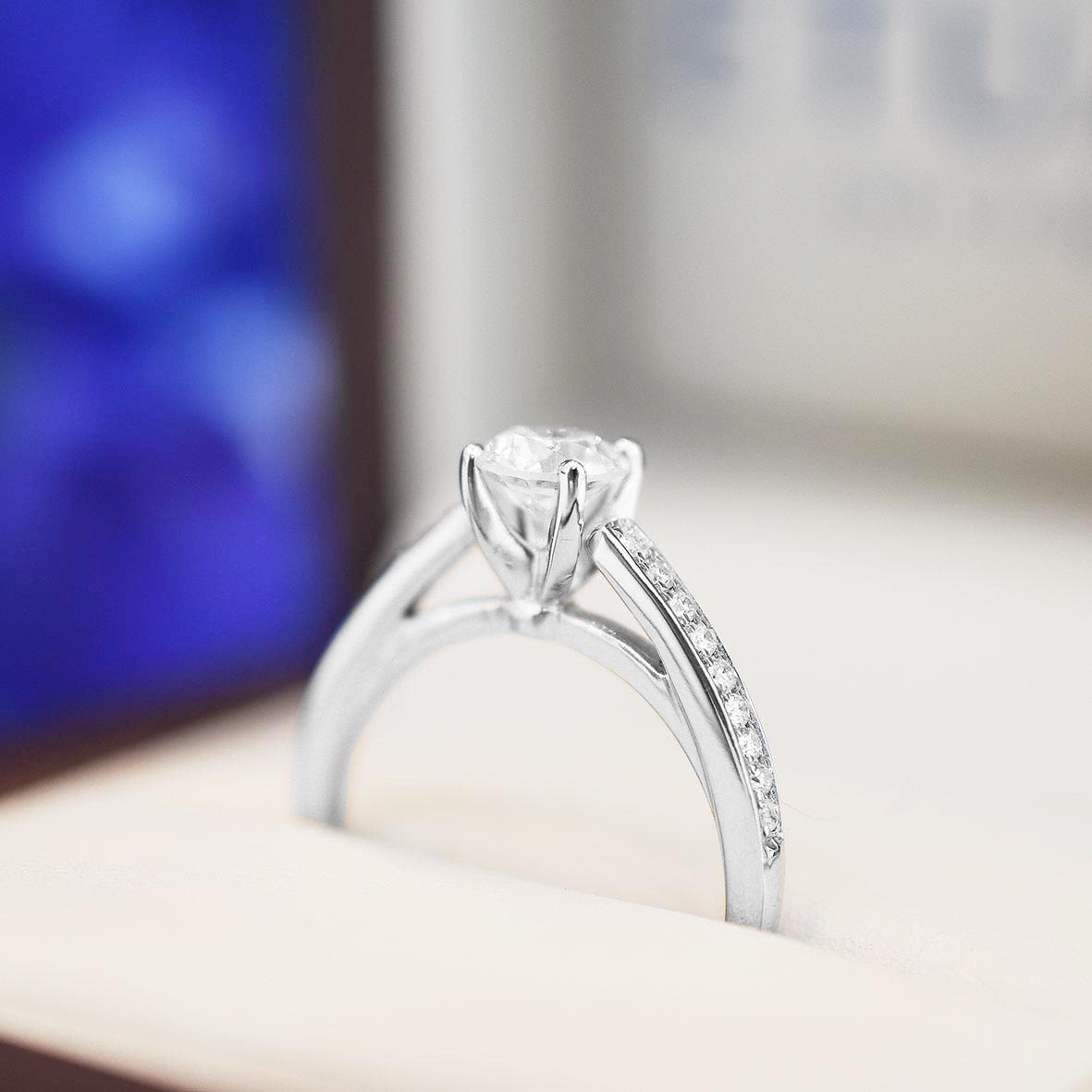 Channel Cathedral Engagement Ring
