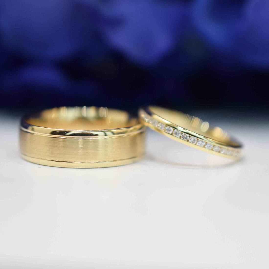 Yellow Channel Wedding Bands