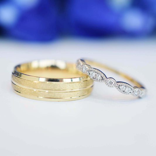 Yellow Vintage Diamond Band