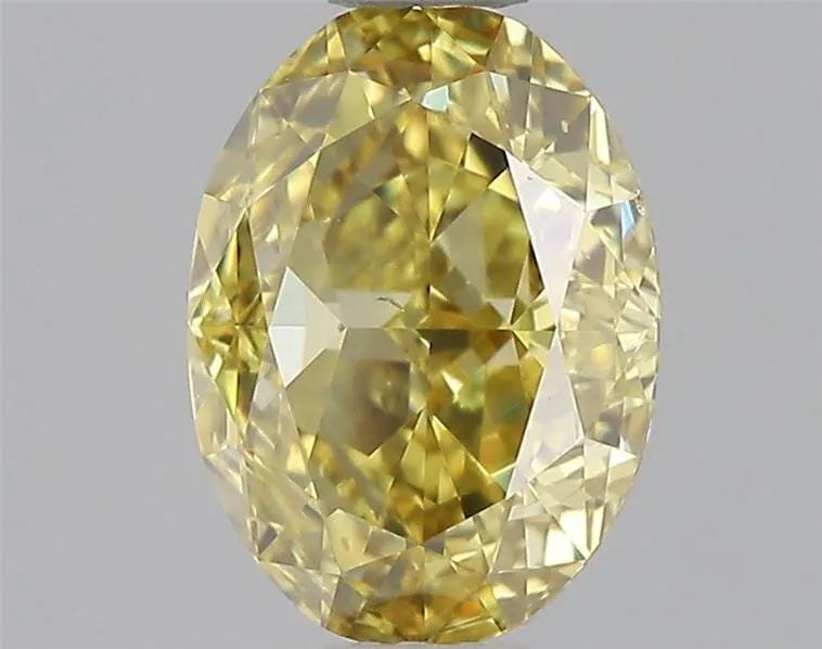 0.72ct Oval Natural Diamond (Fancy Yellow, Clarity VS2, GIA)