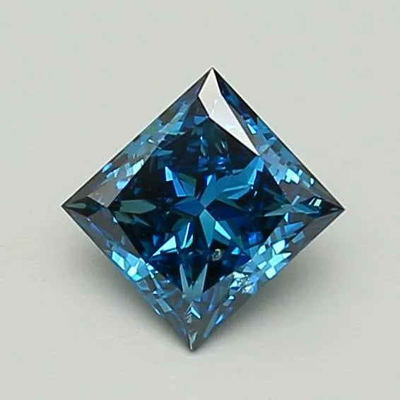 1.16ct Princess Lab Grown Diamond (Colour Fancy Vivid Blue, Clarity SI1, IGI Certified)