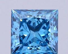 1.50ct Princess Lab Grown Diamond (Colour Fancy Vivid Blue, Clarity VS1, IGI Certified)