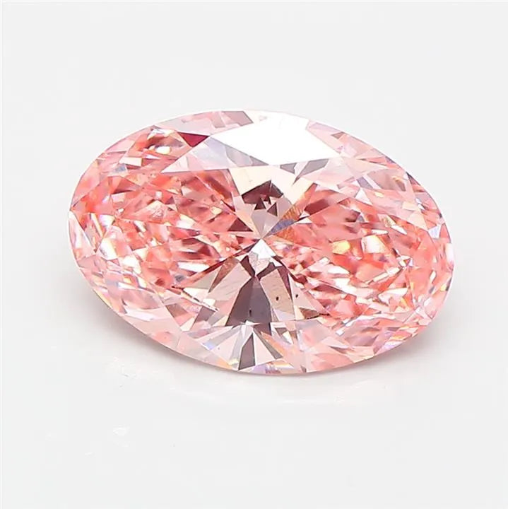 1.97ct Oval Lab Grown Diamond (Colour Fancy Intense Pink, Clarity VS2, IGI Certified)