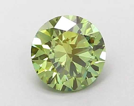 0.70ct Round Lab Grown Diamond (Colour Fancy Vivid Green, Clarity SI1, Cut EX, IGI Certified)