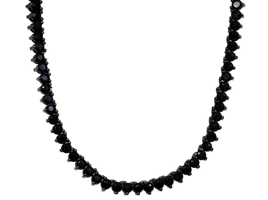 Evert 7.5 CTW Black Diamond Tennis Necklace (Collar Tennis con Diamante Negro)