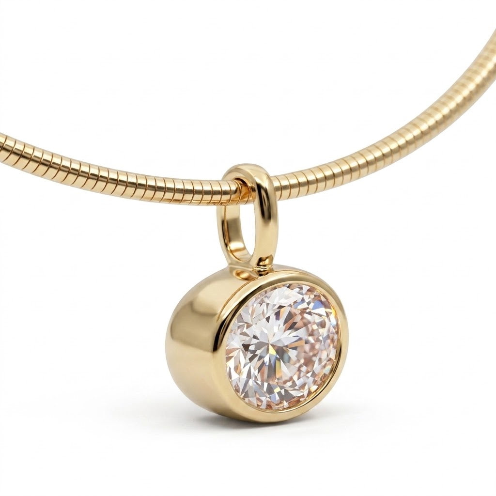 East West Bezel 2CTW Oval Labgrown Diamond Pendant (Dije Oval 2 CTW Diamante Labgrown)