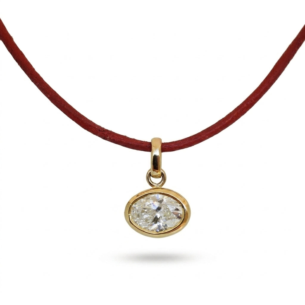 East West Bezel 3CTW Oval Labgrown Diamond Pendant (Dije Oval 3 CTW Diamante Labgrown) (Copia)