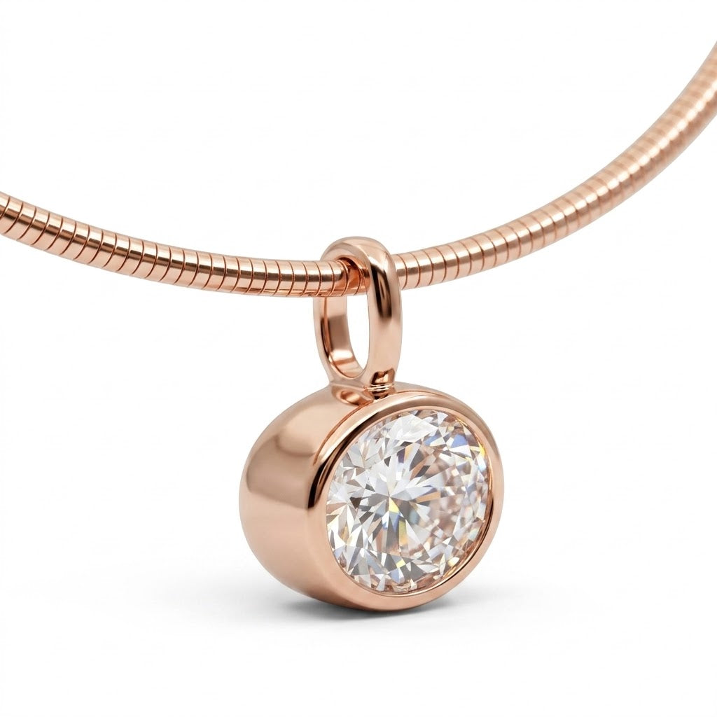 East West Bezel 2CTW Oval Labgrown Diamond Pendant (Dije Oval 2 CTW Diamante Labgrown)