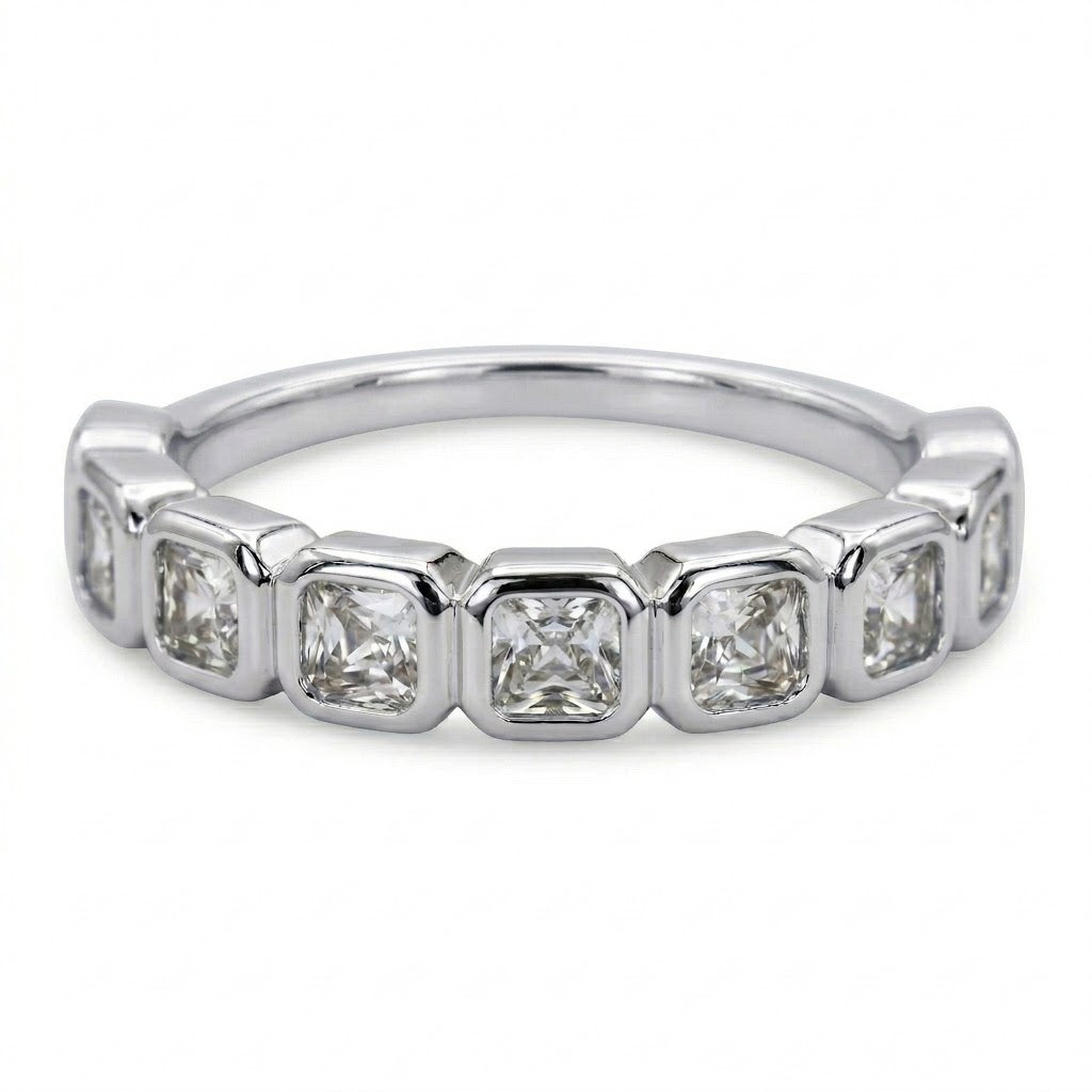 Asscher Diamond Bezel Band 1.35 CTW